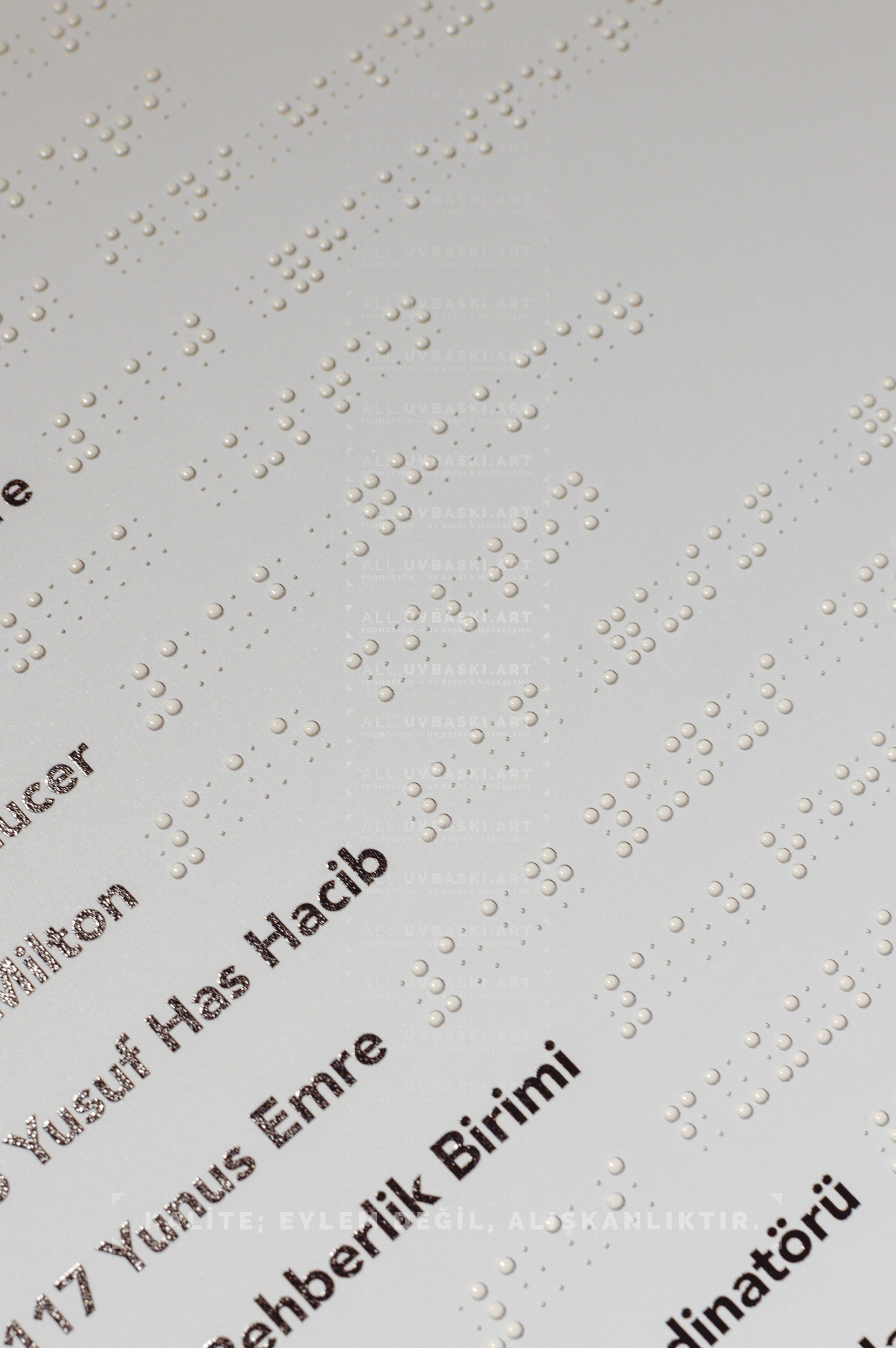 Üniversite kat planı, Braille ve Latin alfabesi, pleksi, UV baskı